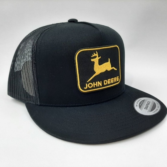 John Deere JD Tractors Farm Machinery Retro Vintage Style Patch Trucker Hat Cap - Picture 4 of 5